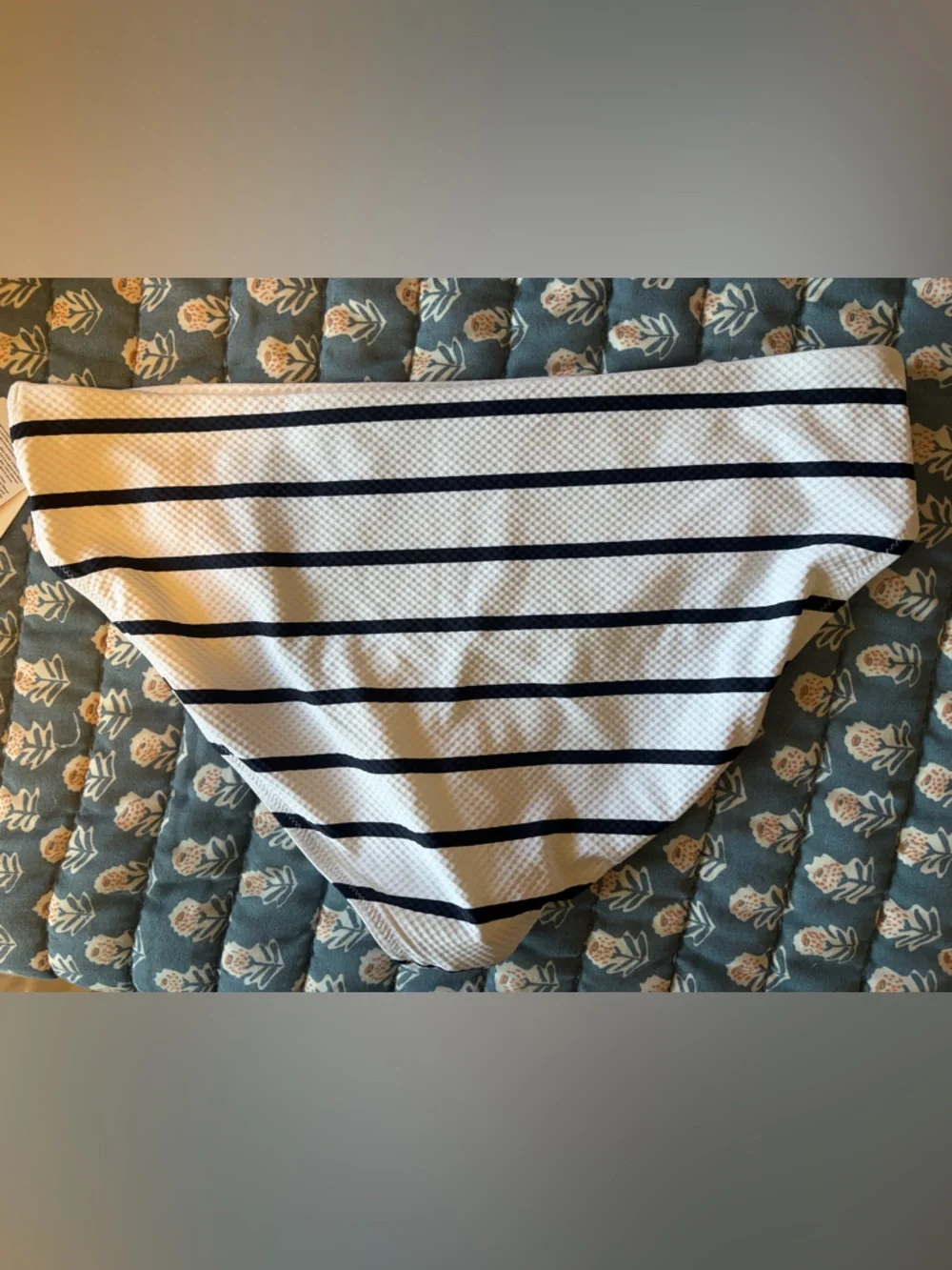 CALIA Core Mid Rise Swim Bottom XL White Blue Stripe Mesh NWT - Picture 6 of 6